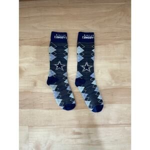 Dallas Cowboys White and Grey Diamonds with Blue Logo Socks